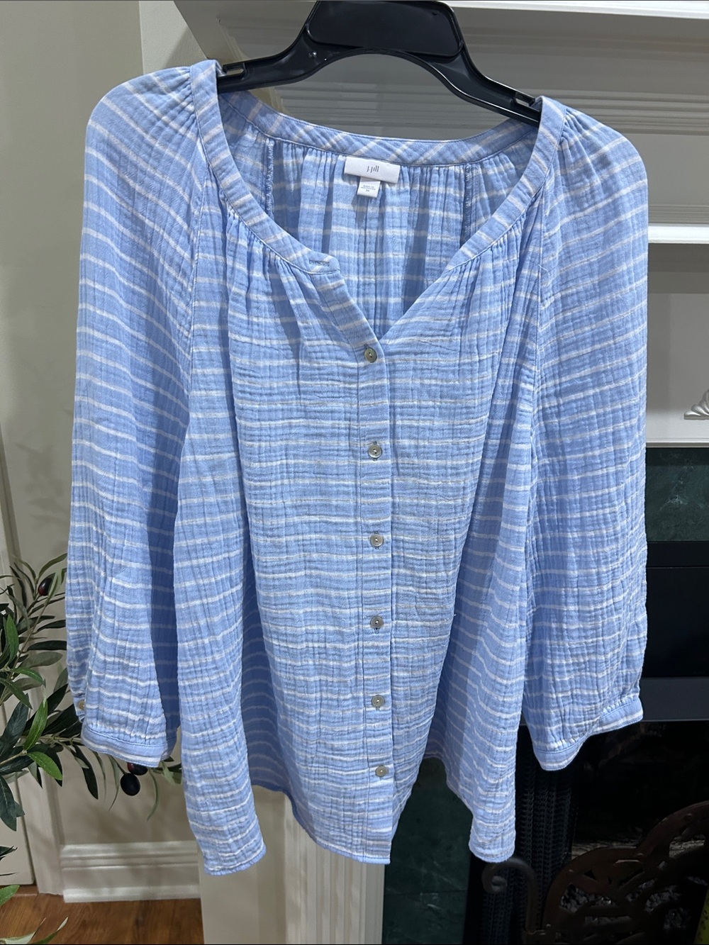 J. JillLight Blue Button-Front Women's Blouse